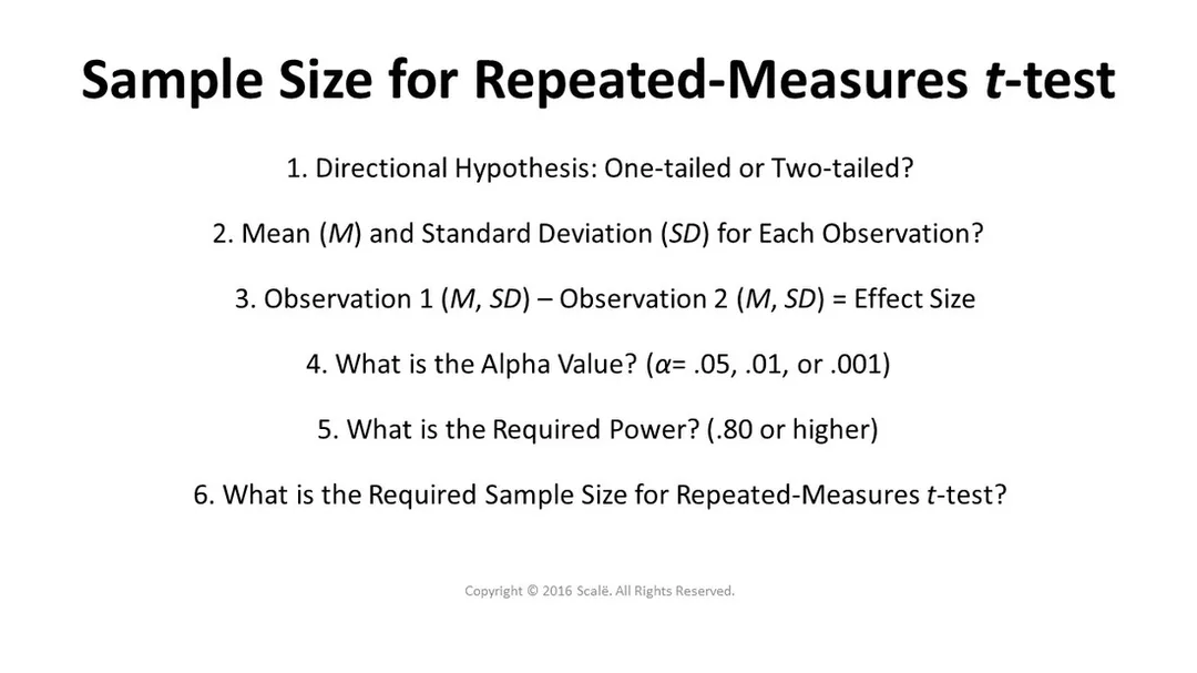 Sample Size for Repeated-Measures t-test